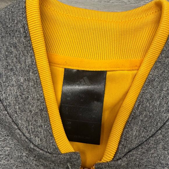 Adidas NBA Cleveland‎ Cavs Gray Yellow 3 Stripes Mens M Zip Up Track Jacket EUC - Picture 4 of 10